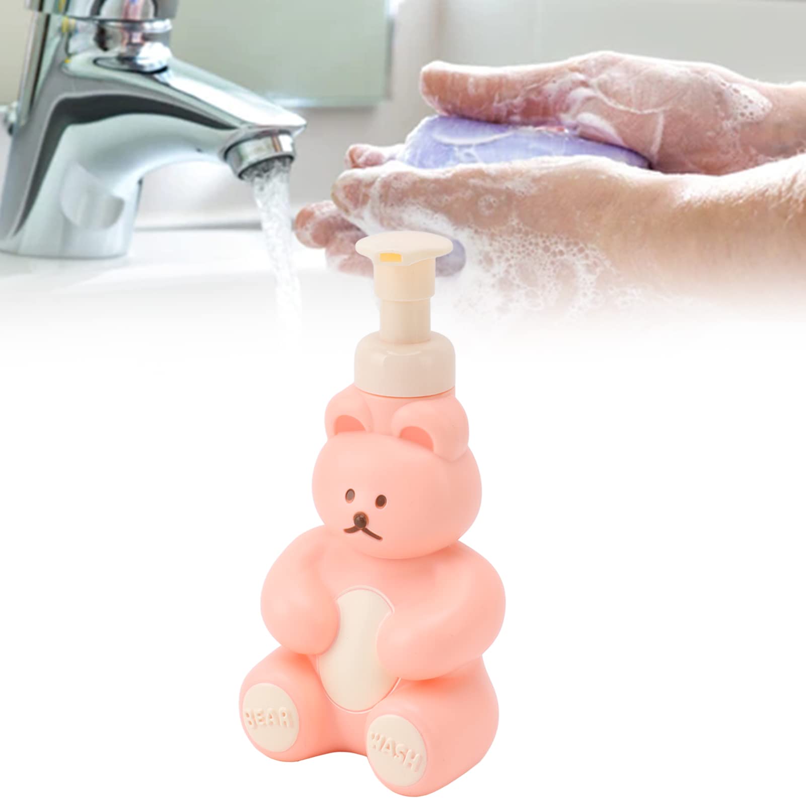 Empty Liquid Hand Dispenser Bottle Cartoon Bear Shape Shower Container Pump Bottle For Hand Washing (Large )