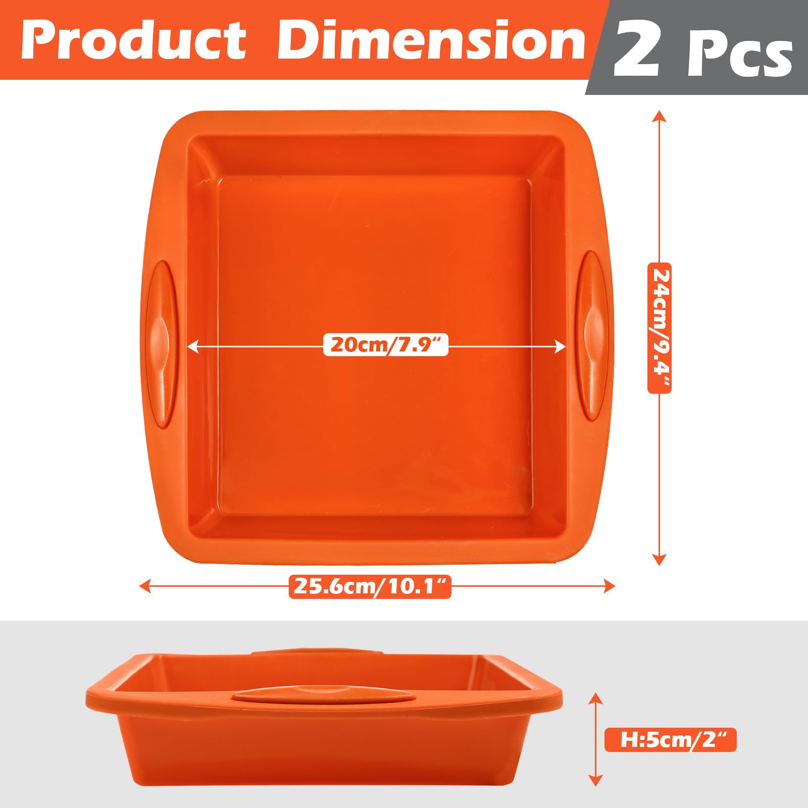 Webake Square Cake Baking Pan 8X8 Inch Silicone Cake Pan Brownie Pan For Baking Birthday Cake, Brownie And Making Large Resin Se