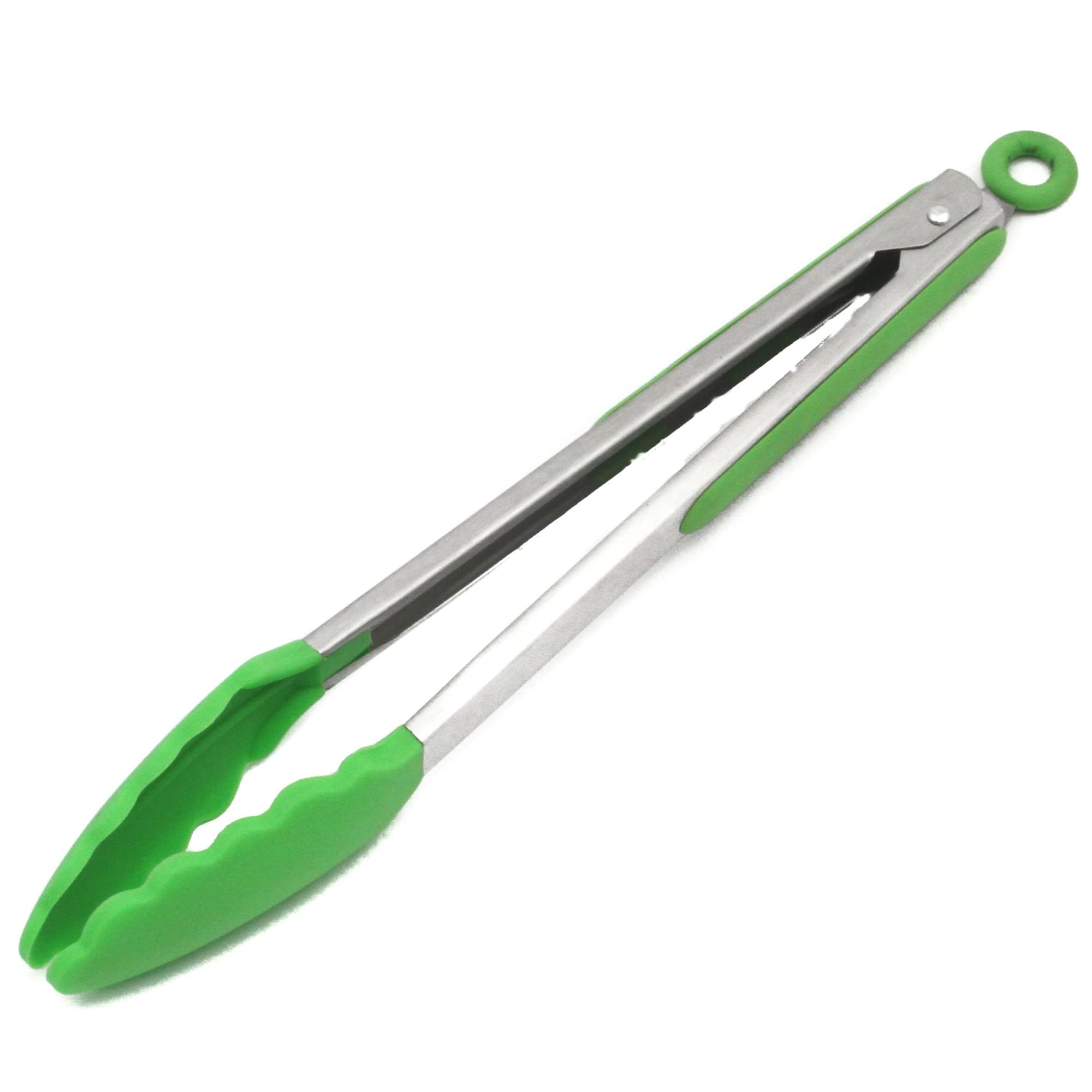 Chef Craft Premium Silicone Cooking Tongs, 12 Inch, Green