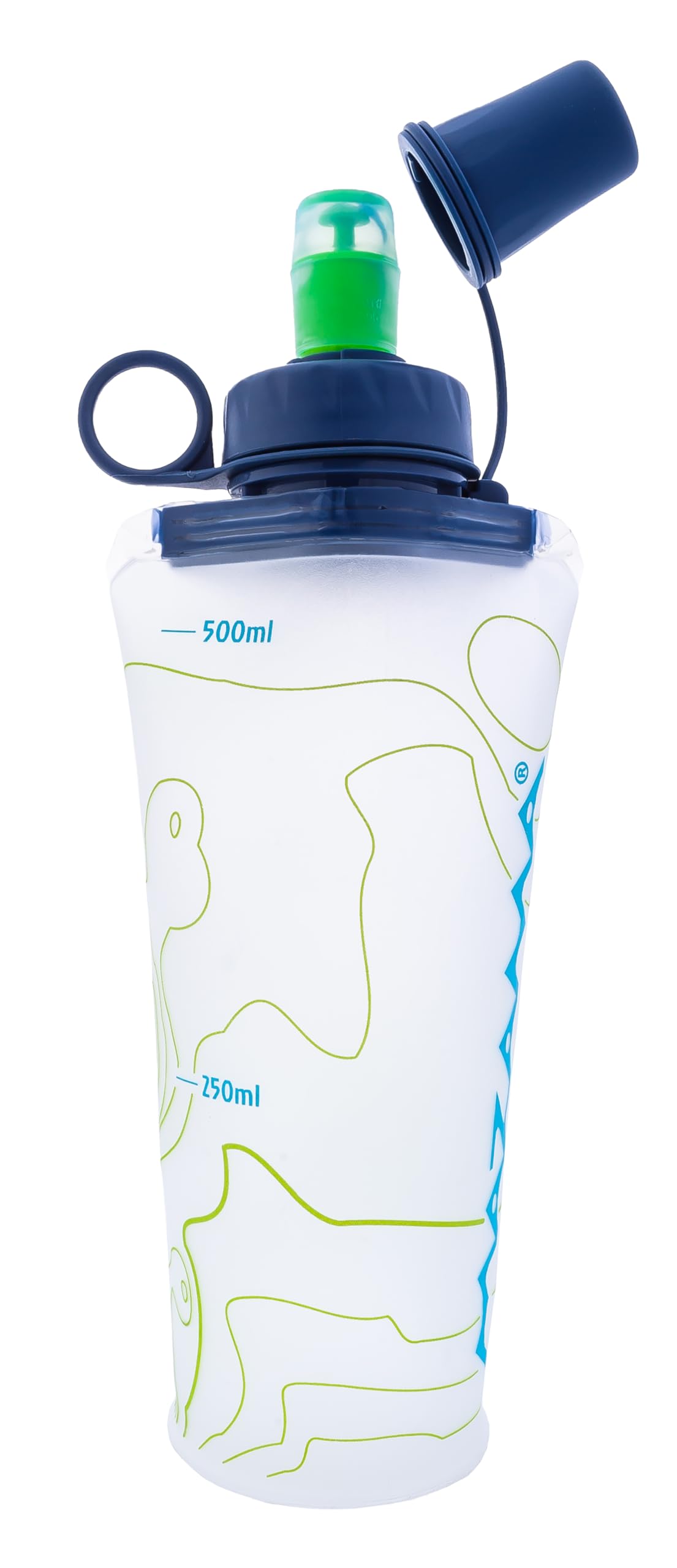Aquabend Collapsible Soft Water Bottle Leakproof Bite Valve Reusable BPAFree Ultralight Travel Water Bottle Flask for Running, 
