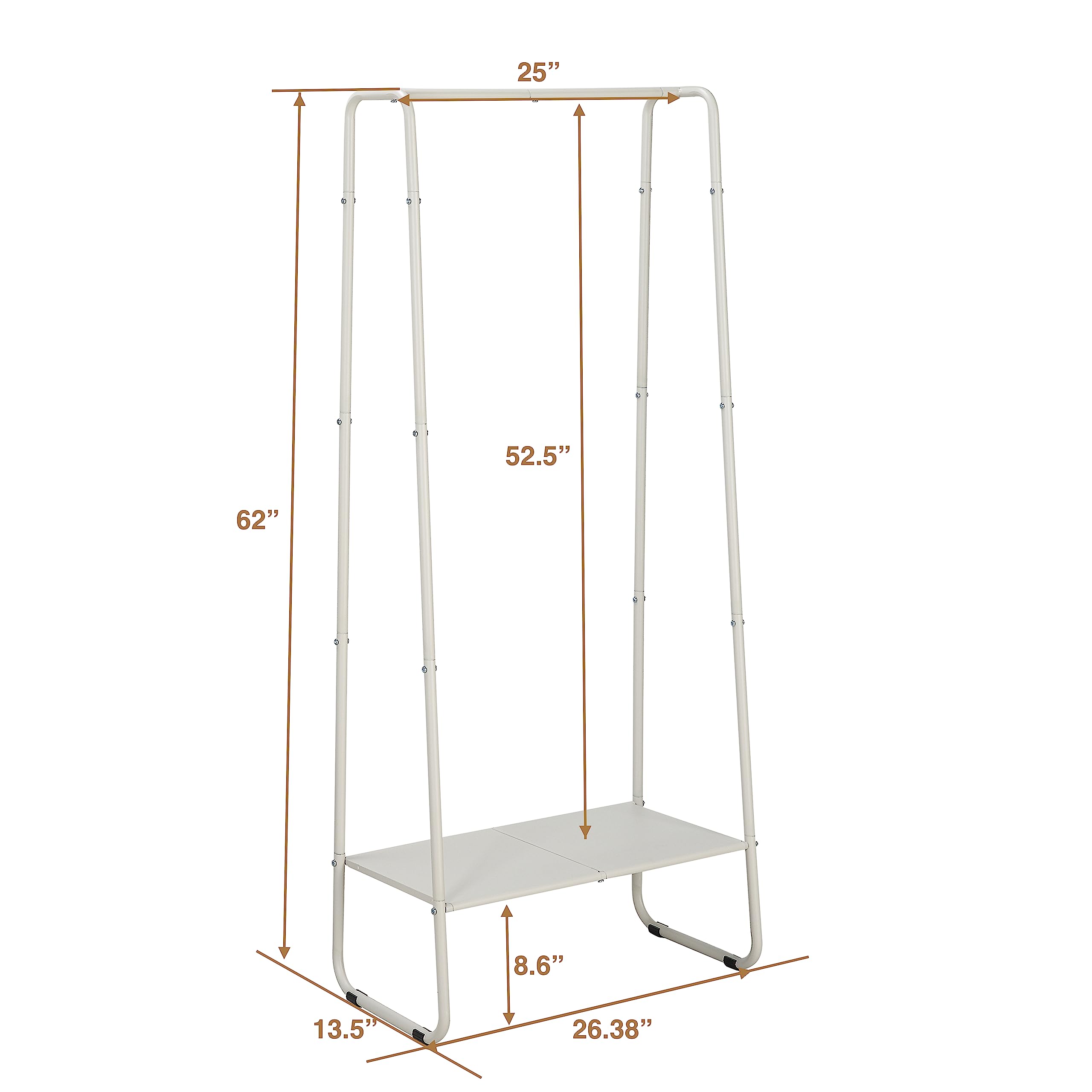 Sunnypoint Freestanding Clothes Garment Rack, Organizer Closet (Wht)
