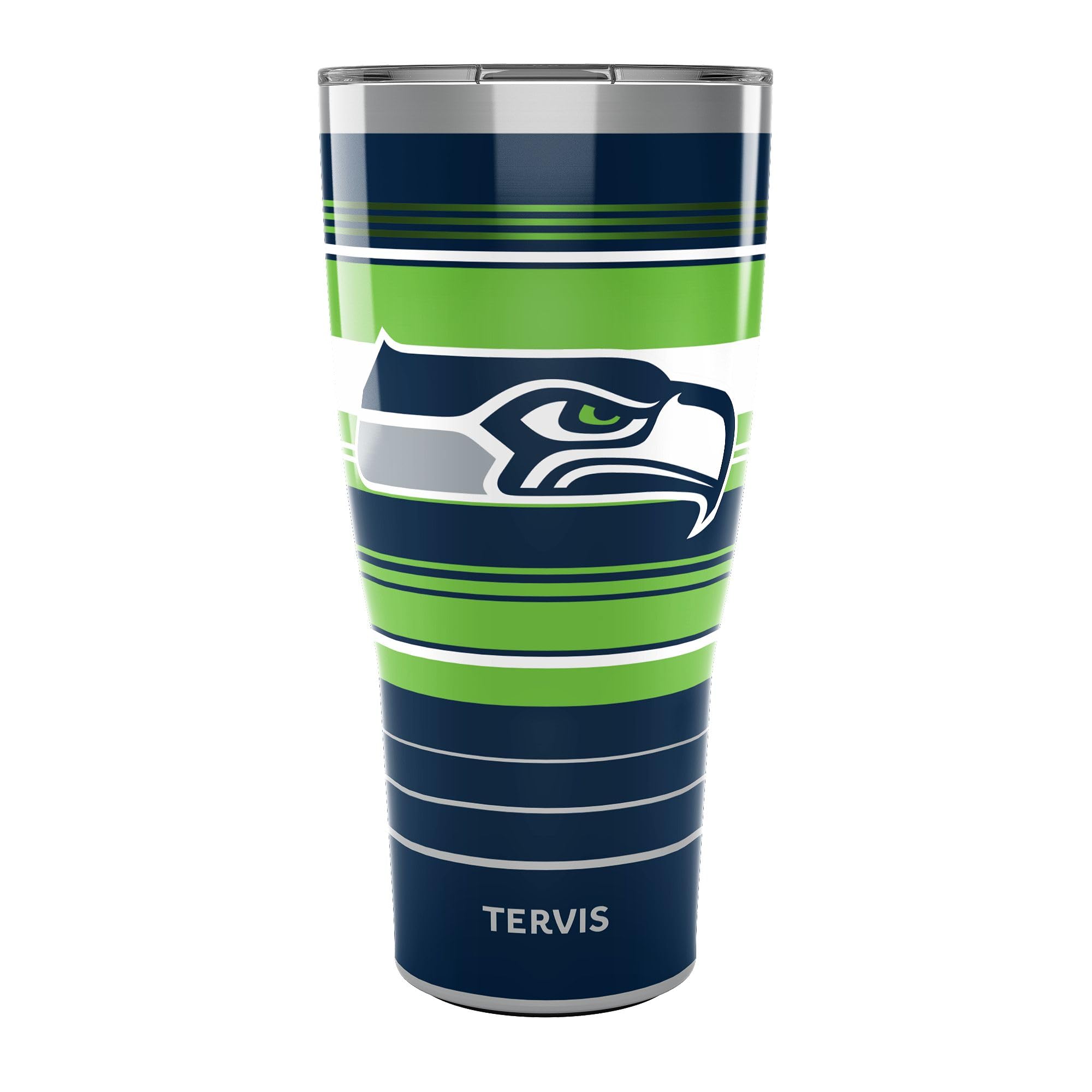 Tervis Traveler NFL Seattle Seahawks - Hype Stripes Triple Insulated Insulated Tumbler Travel Cup Keeps Drinks Cold & Hot, 30oz,
