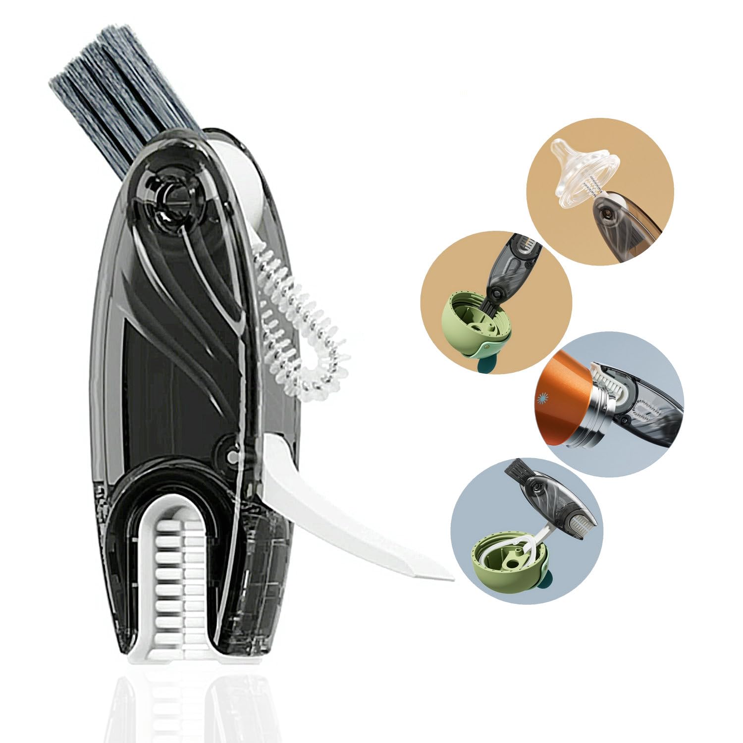 Craftinaround 4In1 Multifunctional Cleaning Brush Set, 1Pc Bright Grey, Plastic