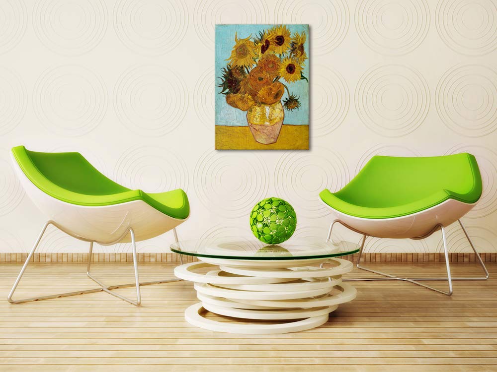 Wieco Art Sunflower Large Canvas Prints Wall Art By Vincent Van Gogh Oil Paintings Reproduction Modern Stretched And Framed Flor