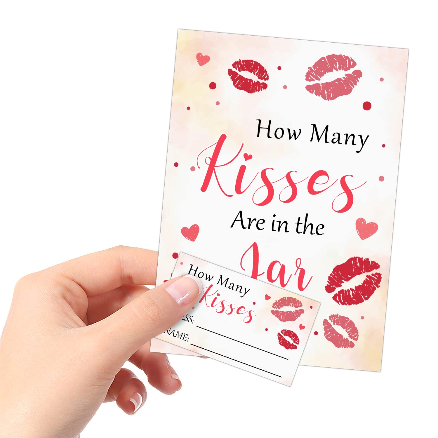 Alodr How Many Kisses Are In The Jar-Baby Shower, Bridal Shower, Birthday, Christmas, Graduation Season Funny Party Game- Game C