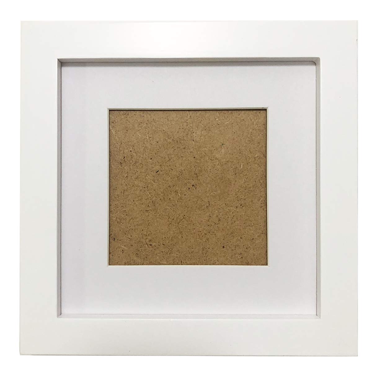 ZXT-parts 6x6 Picture Frames White 3.5x3.5 Picture Frame with Mat, Solid Wood.Front Opening 5.5x5.5 without Mat. Table or Wall. 