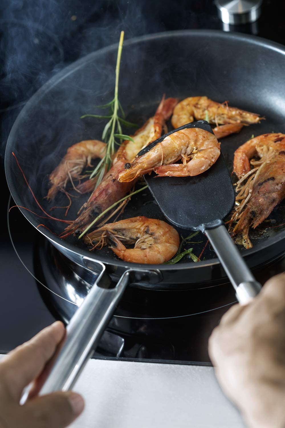 Rsle Set of Frying Pans Set of 320/24/28cm Diameter with Non-Stick Coating 3Diameter  Stainless Steel  24cm  3Units