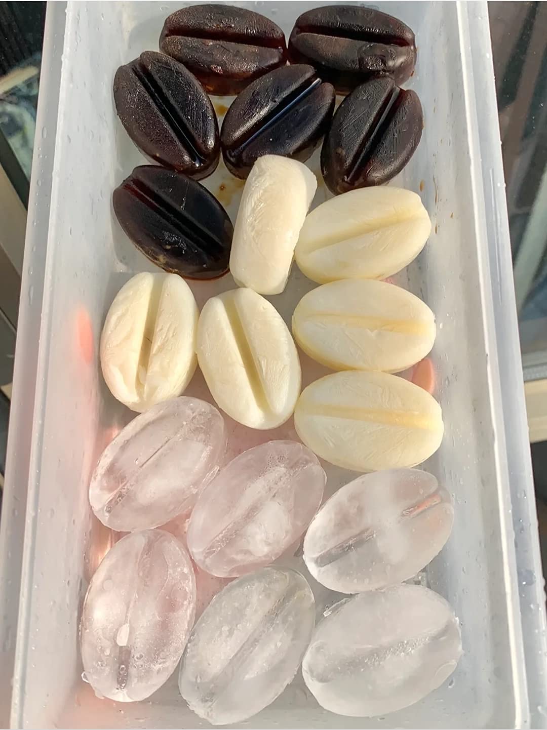 2 Pcs 8 Cavities 3D Coffee Bean Silicone Ice Cube Mold Beans Mould Candy Fondant Mousse Cake Milk Chocolate Dessert Soap Wax Mol