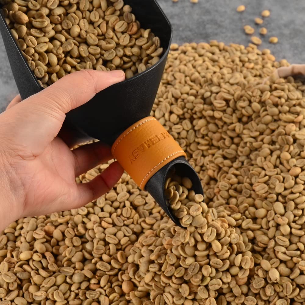 Cafemasy Coffee Bean Scale Measure Scoop Shovel Kilo Bean Scooper (Black-Small)