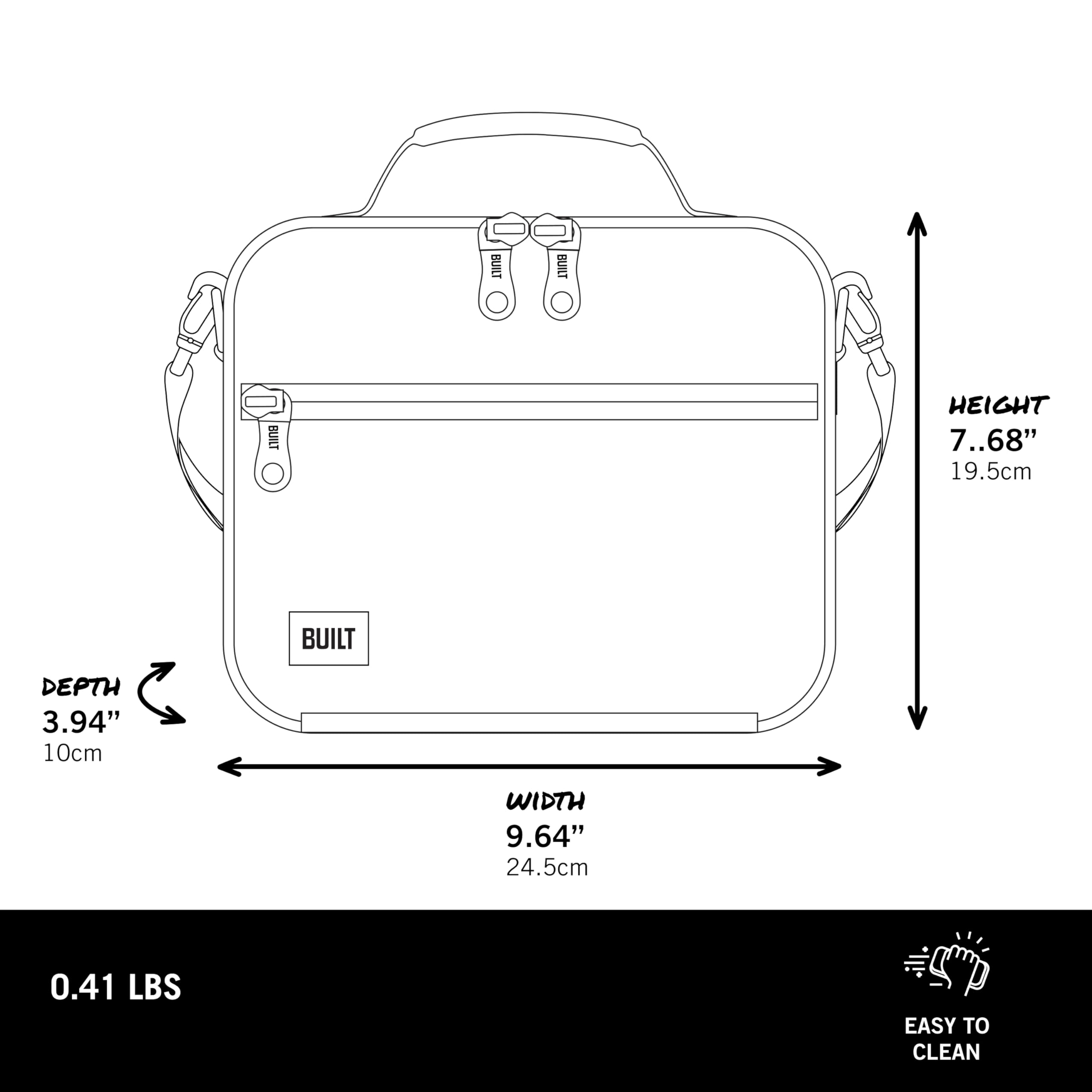 Built Puffer Water-Resistant Polyester Lunch Box, Lightweight Insulated And Reusable With Detachable Adjustable Strap, Abstract