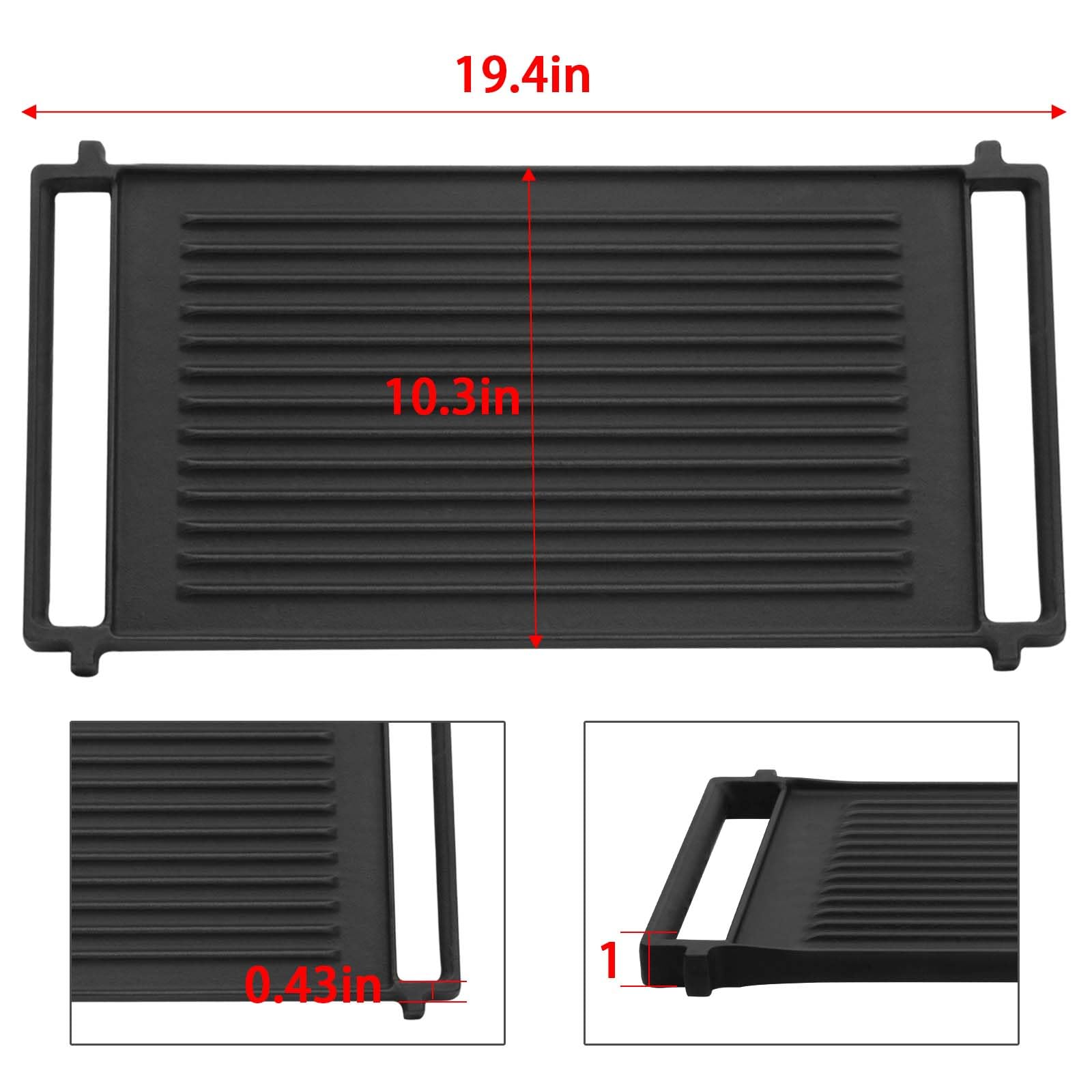 Wb31X24998 Griddle Replacement Parts Fits Wb31X24738 Ge Griddle, 19'' X 10'' Griddle Plate For Ge Stove Parts, Cast Iron Griddle