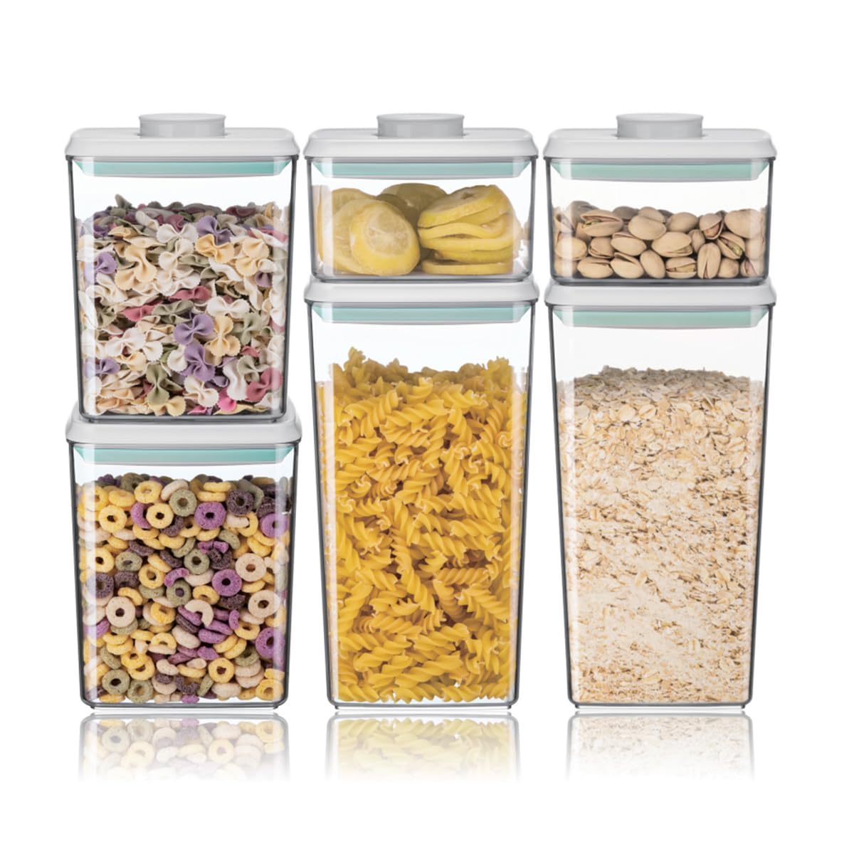 Ankou Airtight Food Storage Container Sets with Lids 6Pcs Pop Containers for Kitchen Pantry Organization BPA-Free Stackable Kitc