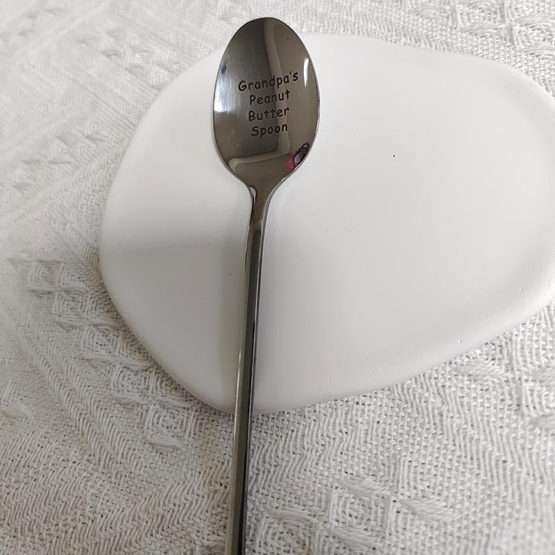 Gifts Spoons For Grandpa From Granddaughter Grandson Grandpa'S Peanut Butter Spoon For Grandfather Peanut Butter Lovers Gift For