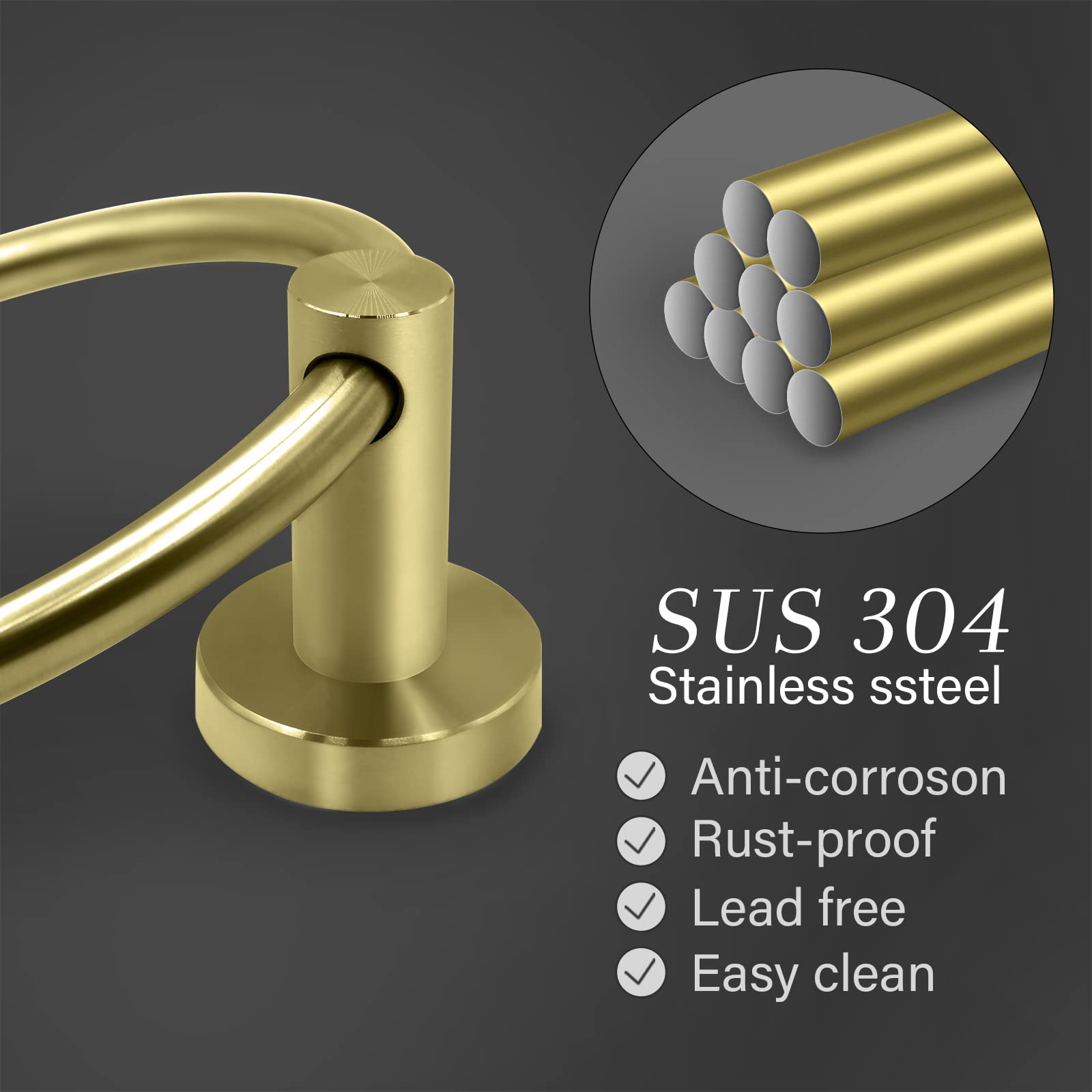 Gold Towel Ring,Hand Towel Holder For Bathroom Wall Mounted,Bathroom Towel Holder,Bathroom Towel-Racks,Bathroom Hardware Simple