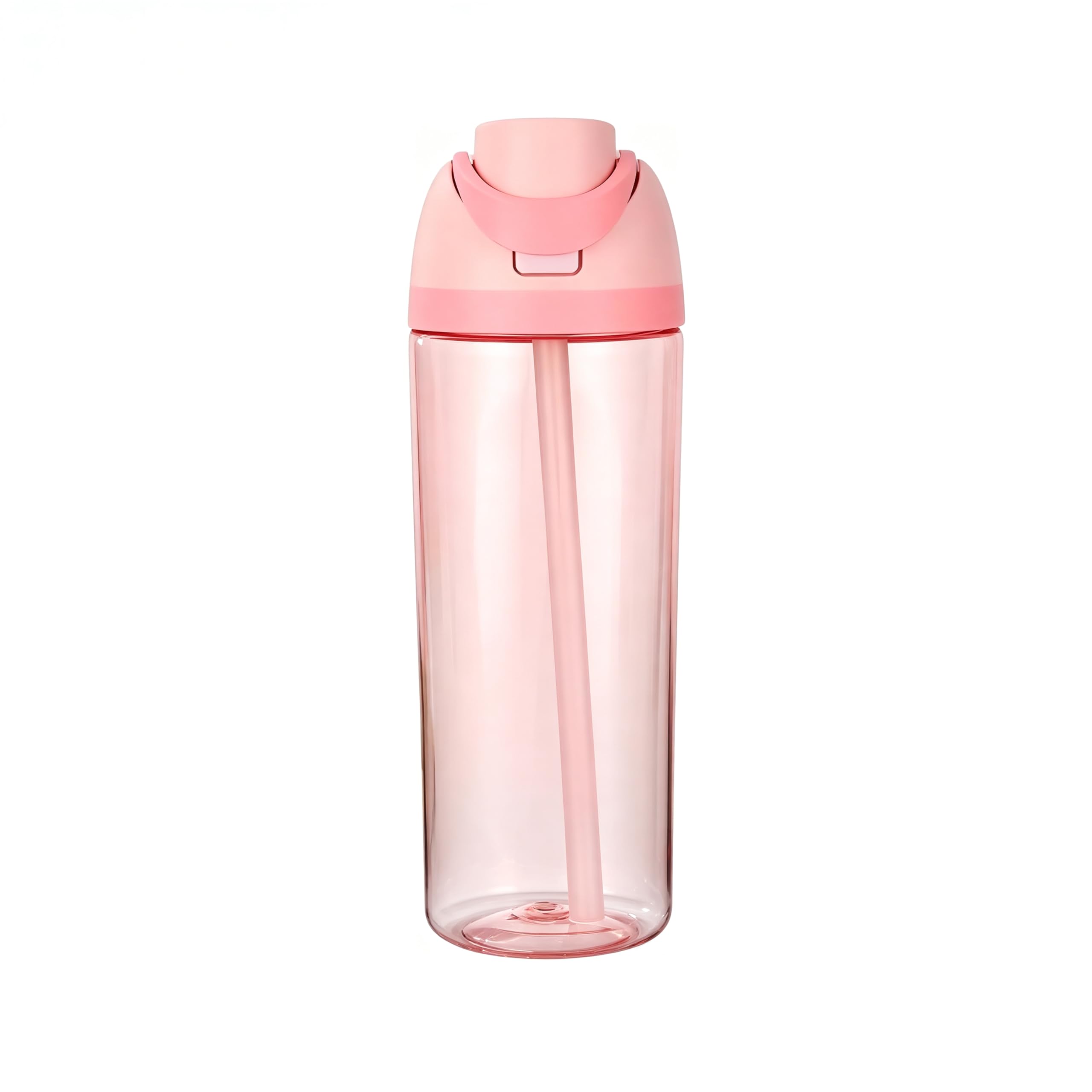 KiiKiiPaNa Clear Plastic Water Bottle with Straw, 20 Oz