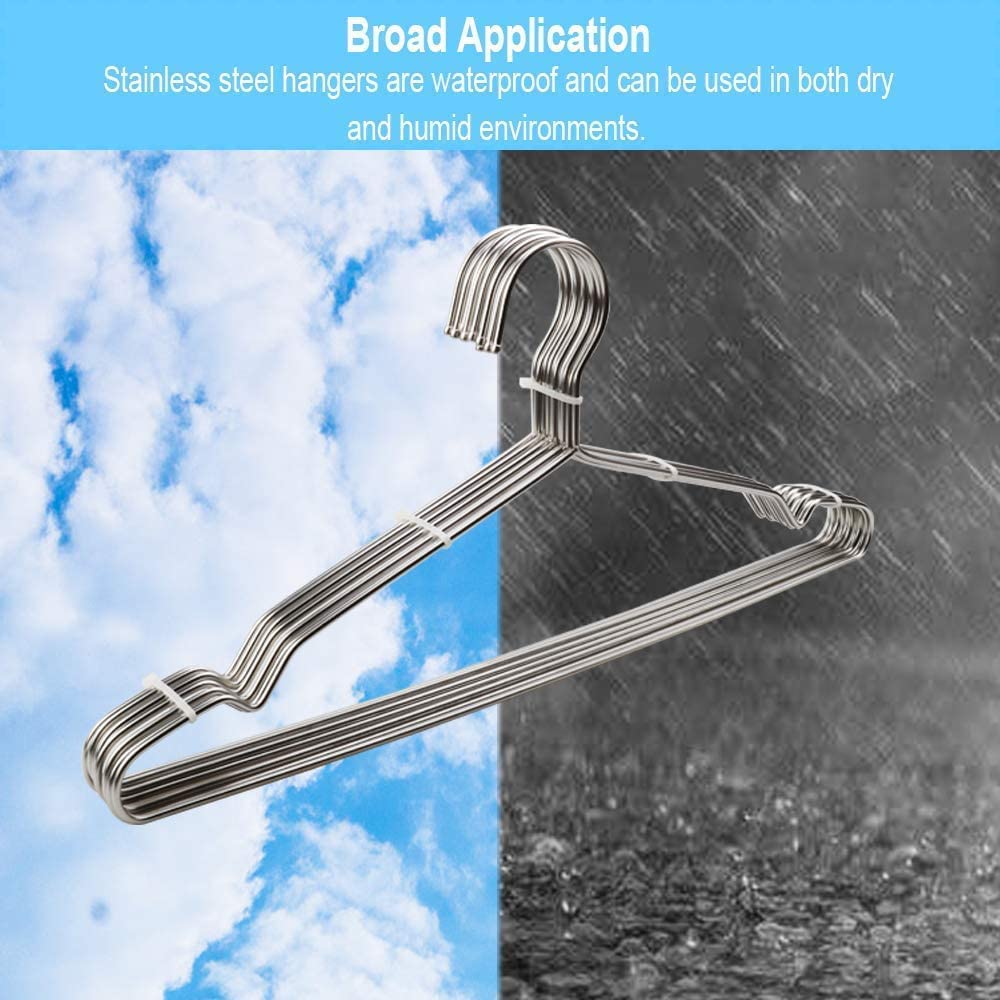 Coat Hangers 40 Pack Clothes Hangers  Seropy Metal Hangers Heavy Duty Wire Hangers with Non Slip Notch  Ultra Thin Stainless Steel Hangers Space Saving Clothing Hanger 16.5 Inch