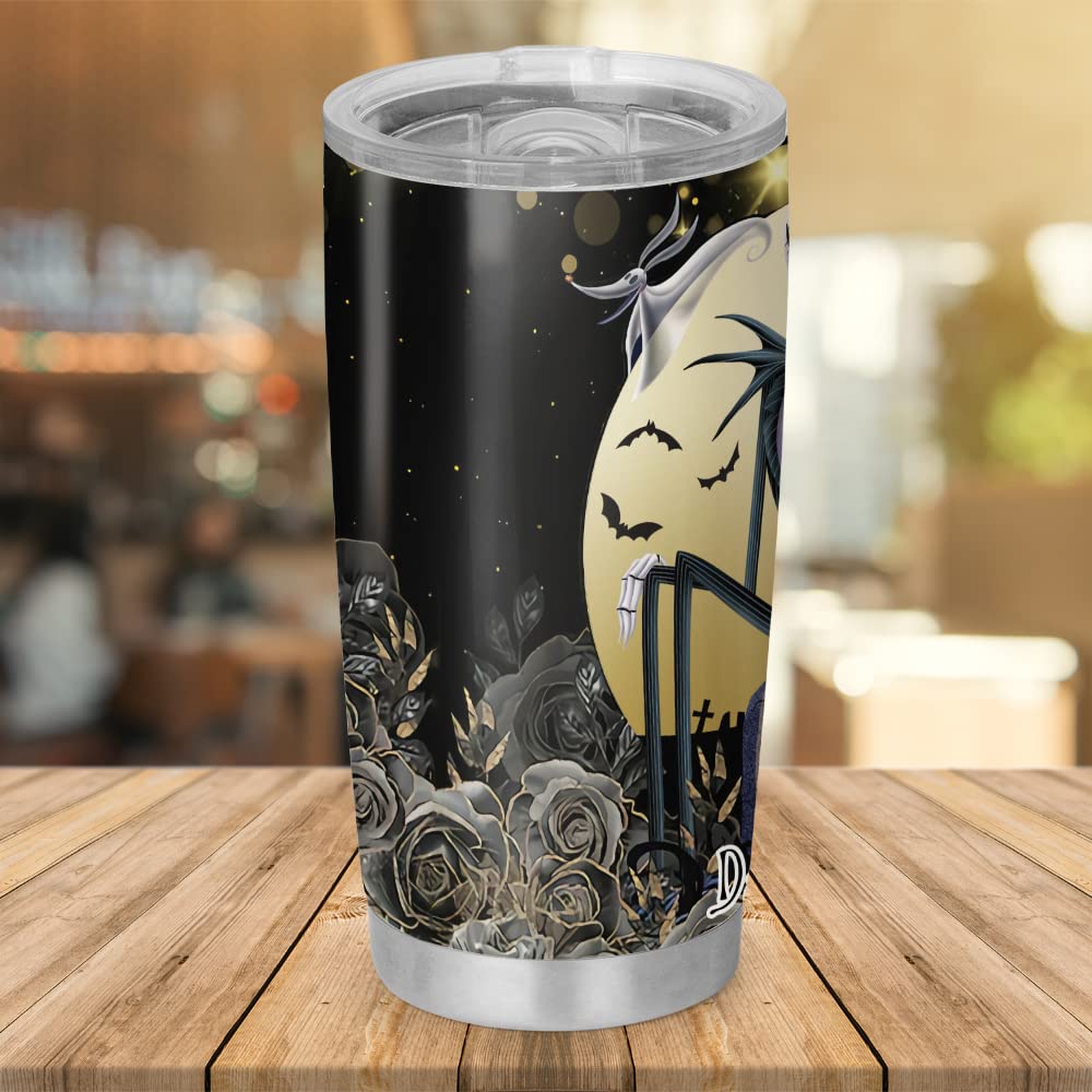 Personalized Sally&Jack Couple Nightmare Art Halloween Tumbler Valentine Gifts For Him Her Wife Husband Before Christmas Movie 3