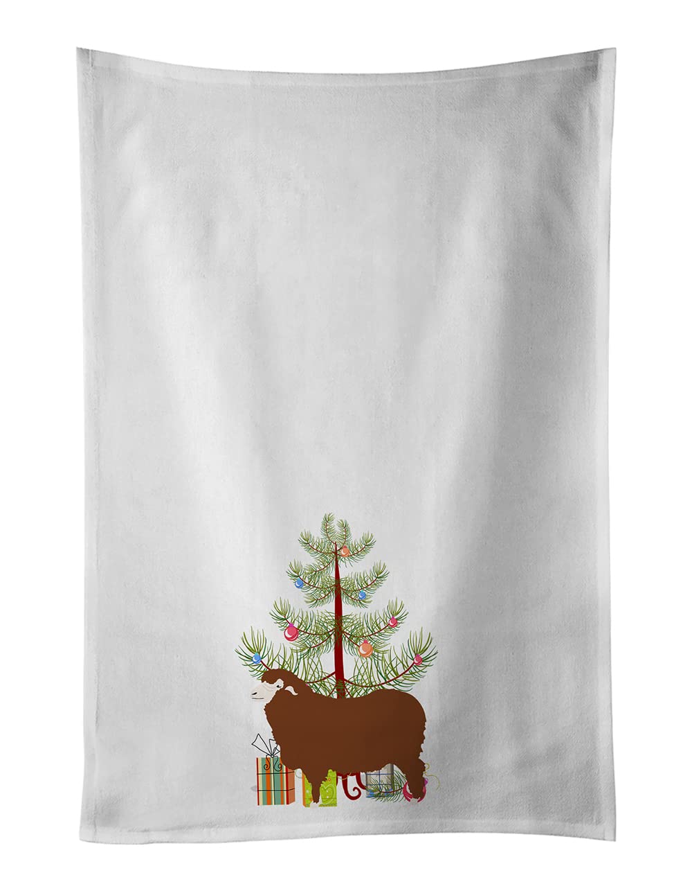 Merino Sheep Christmas White Kitchen Towel Set of 2