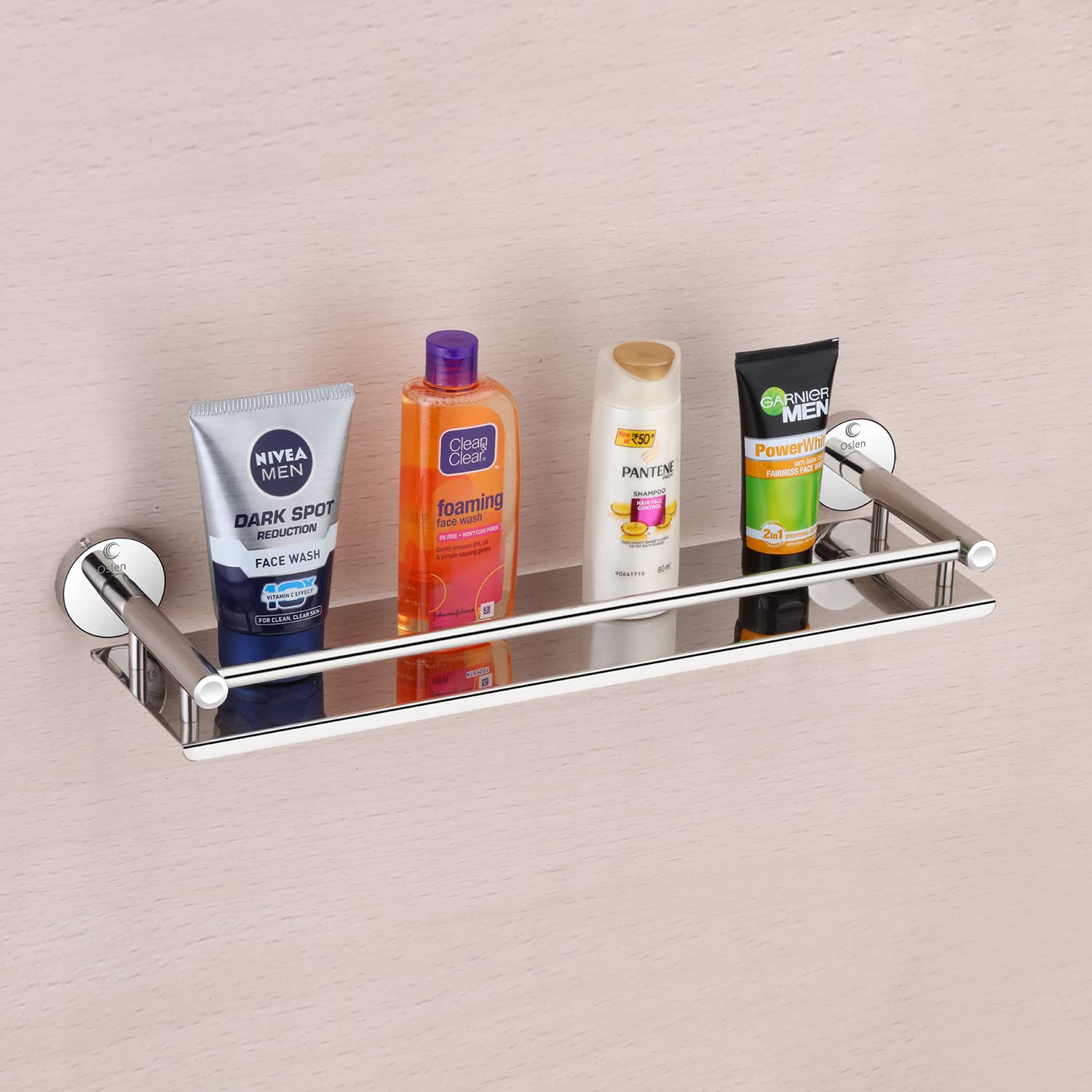 Oslen Stainless Steel Glossy Finish Multi Purpose Wall Mounted Wall Mount Bath Shelf Organizer L Kitchen Shelf L Bathroom Shelf 