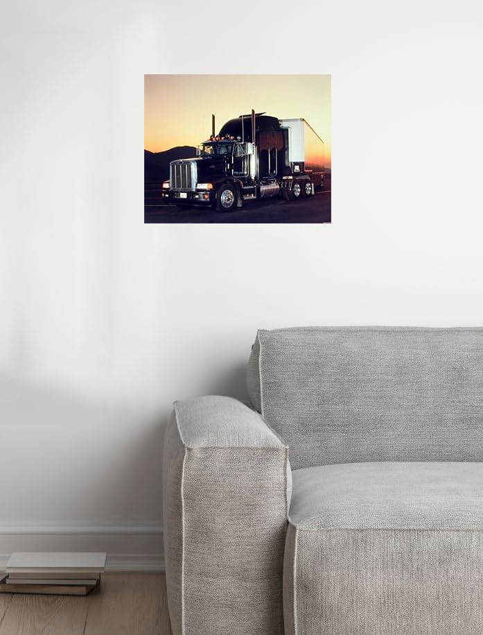 Peterbilt Semi With Trailer Big Rig Truck Wall Decor Art Print Poster (16X20)