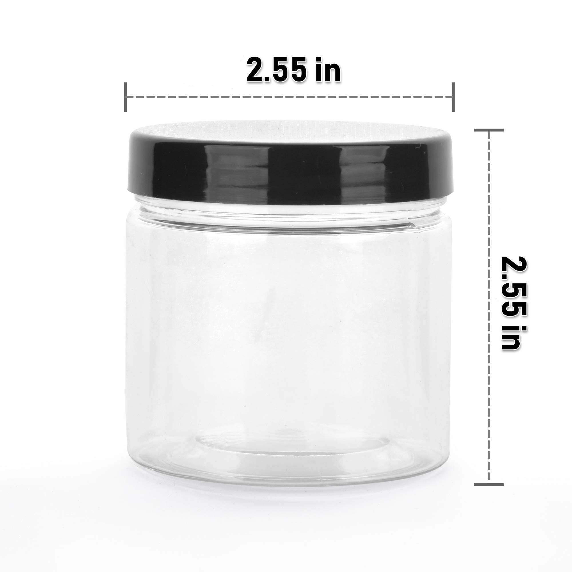 Healthy Packers 4Oz Plastic Jars With Lids - Small Clear Jars With Lids - Lotion Containers With Lids | 4 Oz Plastic Mason Jars