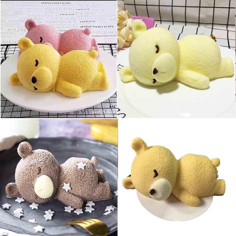Guratapa 3D Sleeping Teddy Bear Doll Silicone Molds For Diy Fondant Candy Making Chocolate Mold Desserts Ice Cube Gum Clay Biscu