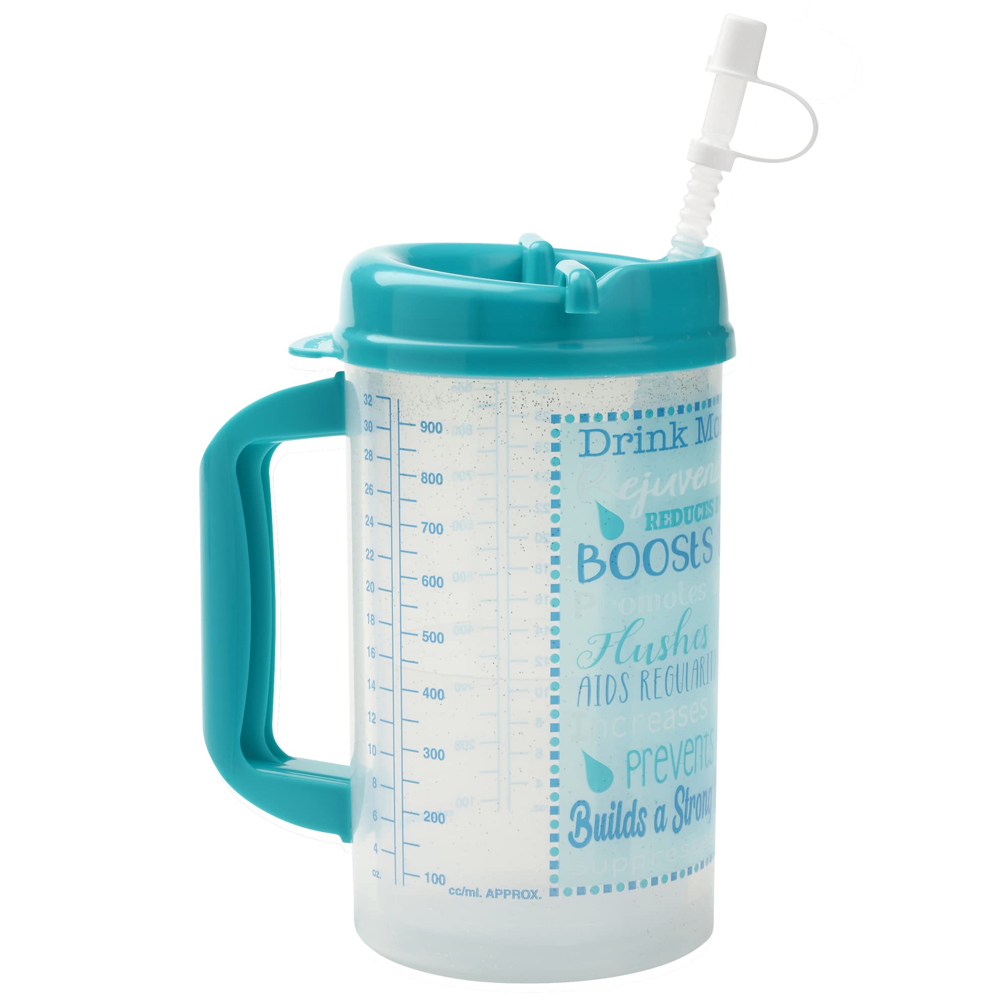 Plum Hill Hospital Cup With Lid and Straw  32 Ounce Insulated Water Bottle