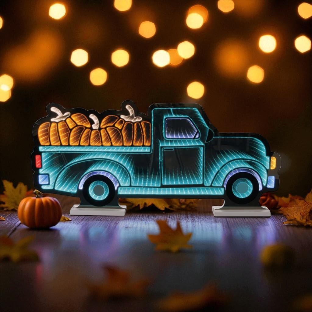 Truck w/Pumpkin Ekkolight 35L x 16H Acrylic UL Plug