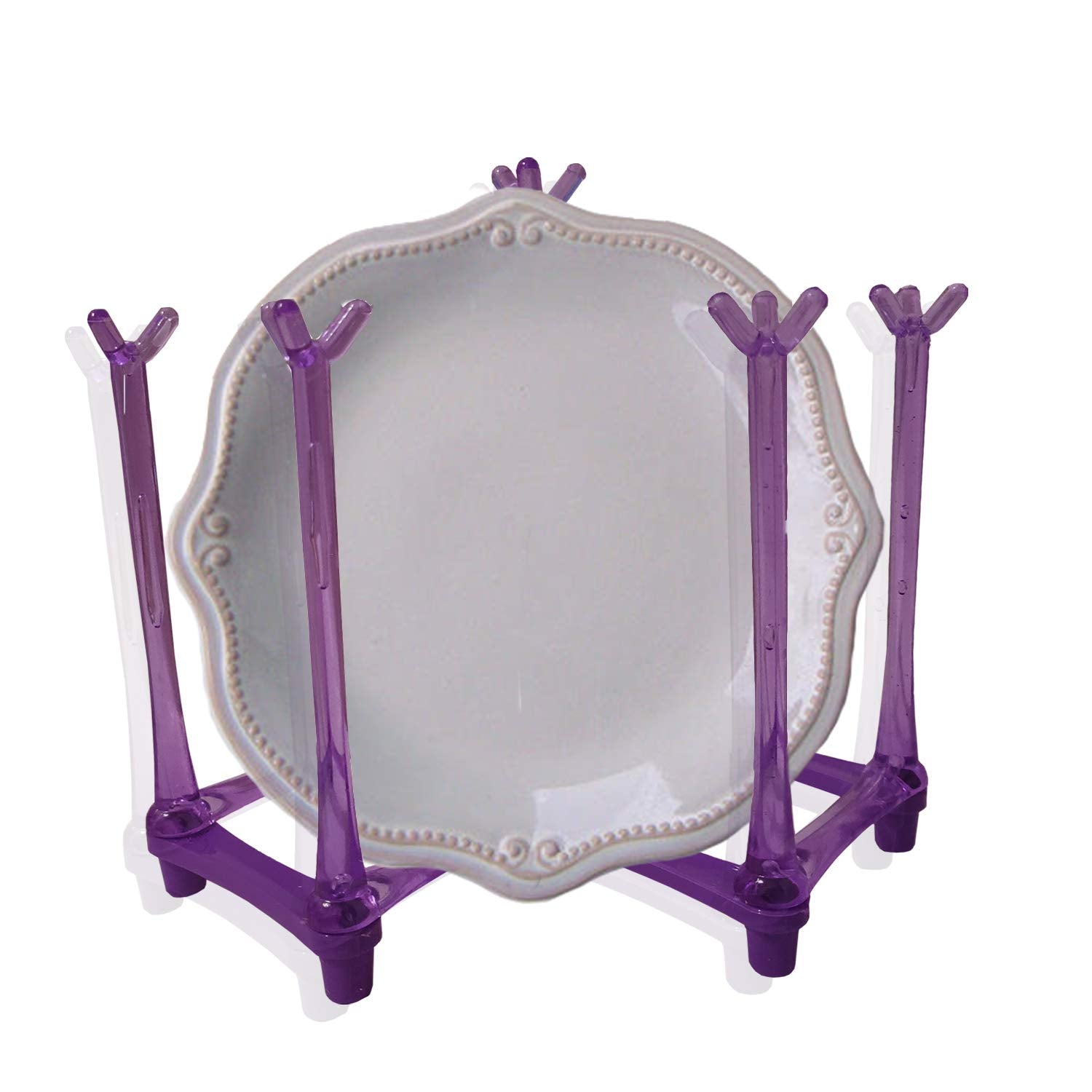 Pruple Retractable Cup Drying Rack Drinking Glass And Sports Bottle Drainer Stand Plastic Bag Dryer For Kitchen Dish Drainer Wit
