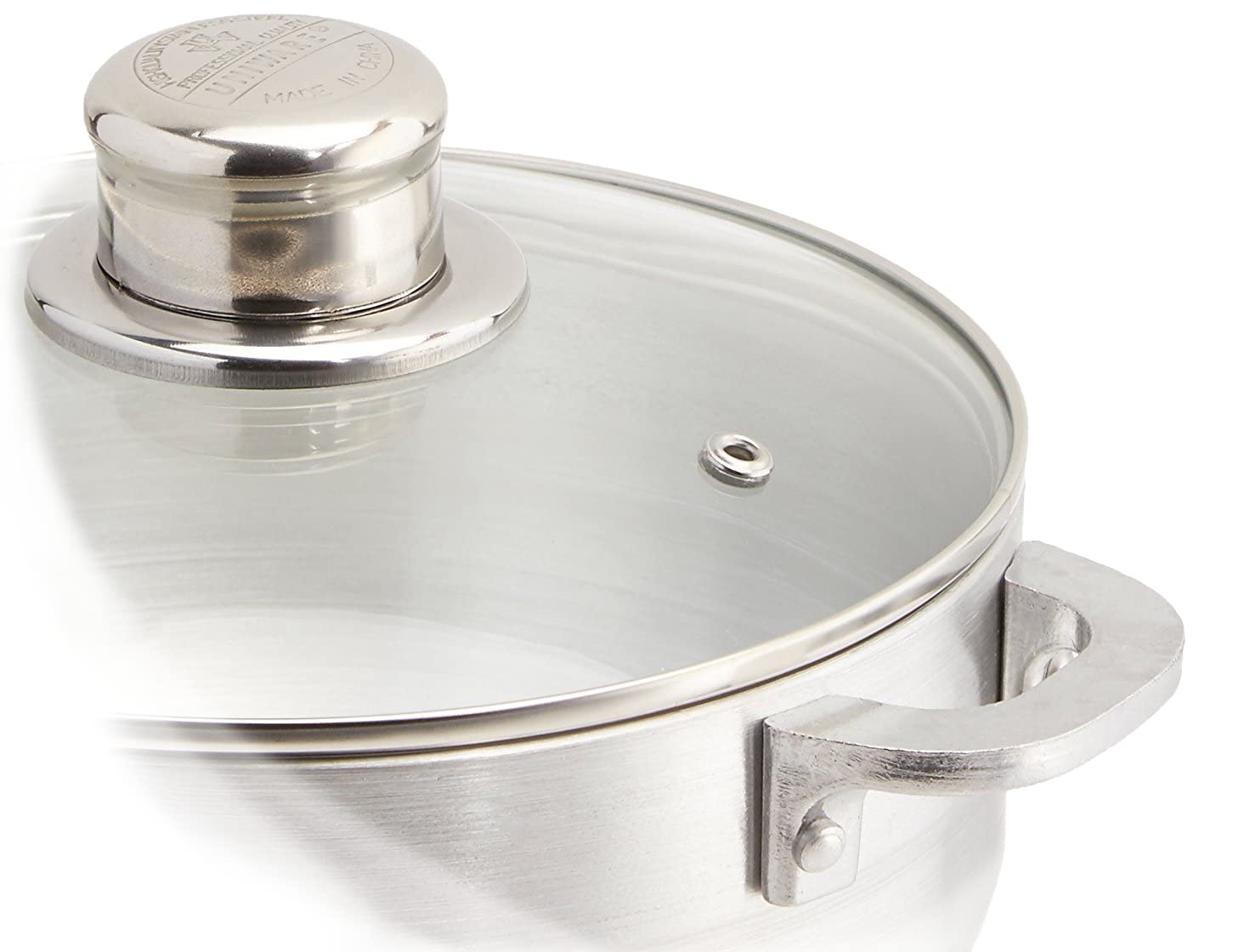 Uniware Aluminum Heavy Gauge Caldero With Glass Lid, Silver, 2 Quart