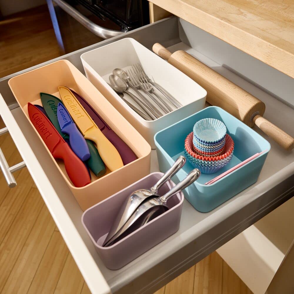 Rosanna Pansino x iDesign Recycled Plastic Drawer Organizers, Set of 4, Multicolor