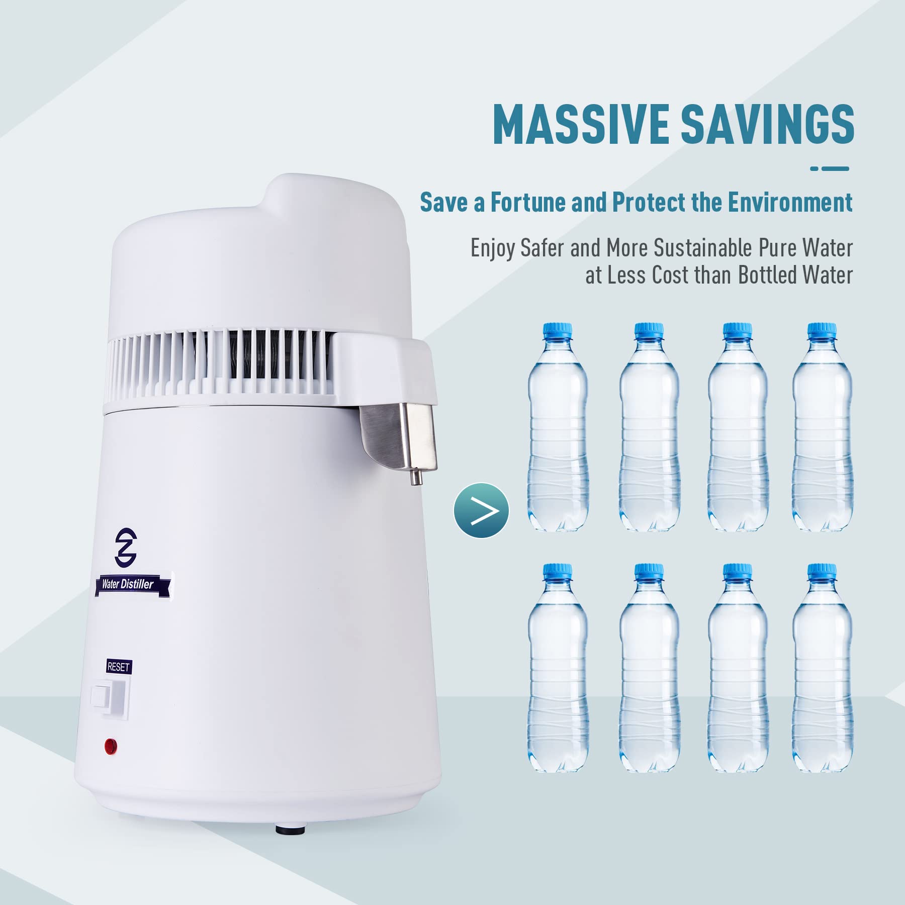 Co-Z 6L Water Distiller, Larger 1.6 Gal Countertop Home Distillers, Distilling Pure Water Machine For Home Table Desktop, Distil