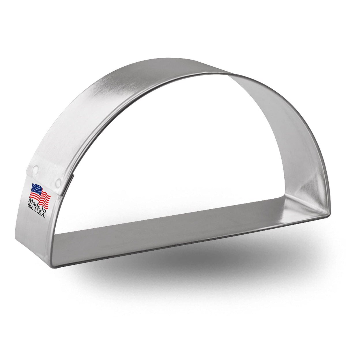 Half Circle/Taco Cookie Cutter 3.75 Inch - Made In The Usa - Foose Cookie Cutters Tin Plated Steel Half Circle/Taco Cookie Mold