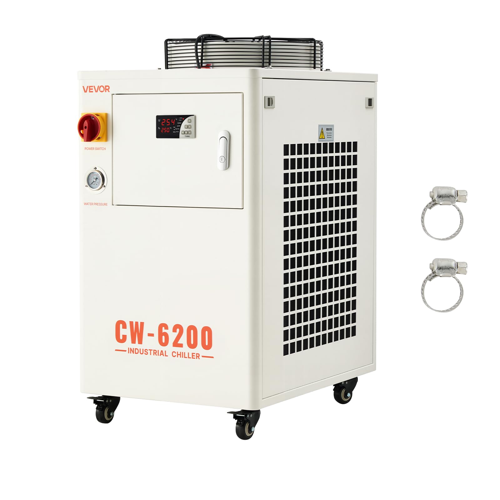 VEVOR Industrial Water Chiller, 17,060 BTU/h, Industrial Water Cooler Cooling System with Compressor, 3.96   Gal Tank Capacity, 
