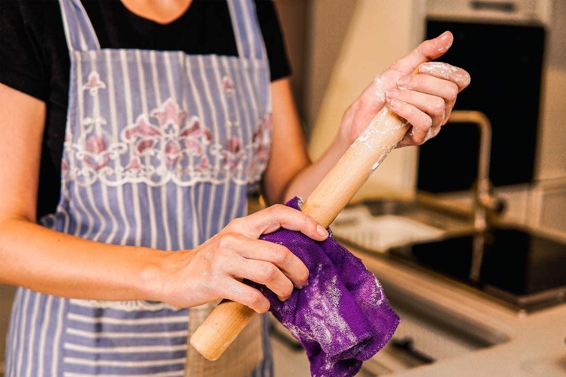 Honglida Wood Rolling Pin Dough Roller, Wooden Rolling Pin For Baking Pasta Fondant 13.8 Inches - Straight