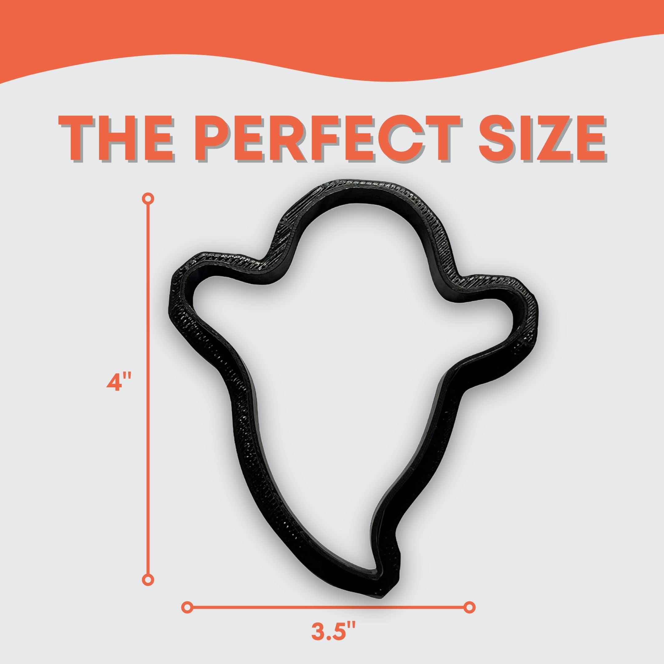 Ghost Halloween Cookie Cutter With Easy To Push Design, For Baby Showers, Work Events, And Birthday Celebrations (4 Inch)