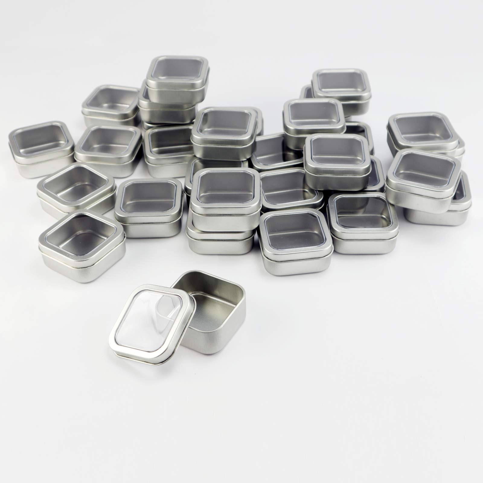 Square Metal Tins With Window Lids By Celebrate It, 30Ct.