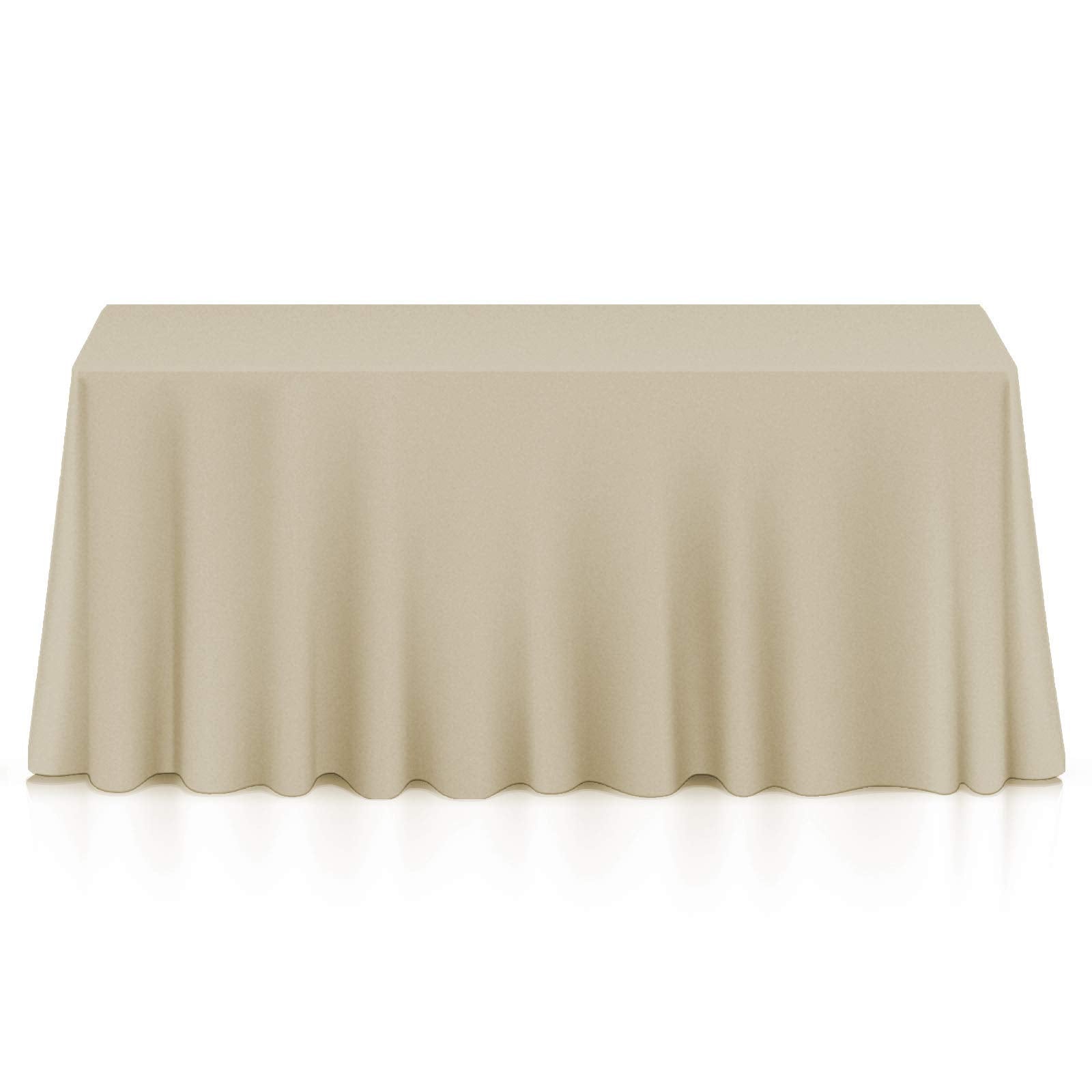 Lann'S Linens - 90 X 132 Premium Tablecloth For Wedding/Banquet/Restaurant - Rectangular Polyester Fabric Table Cloth - Beig