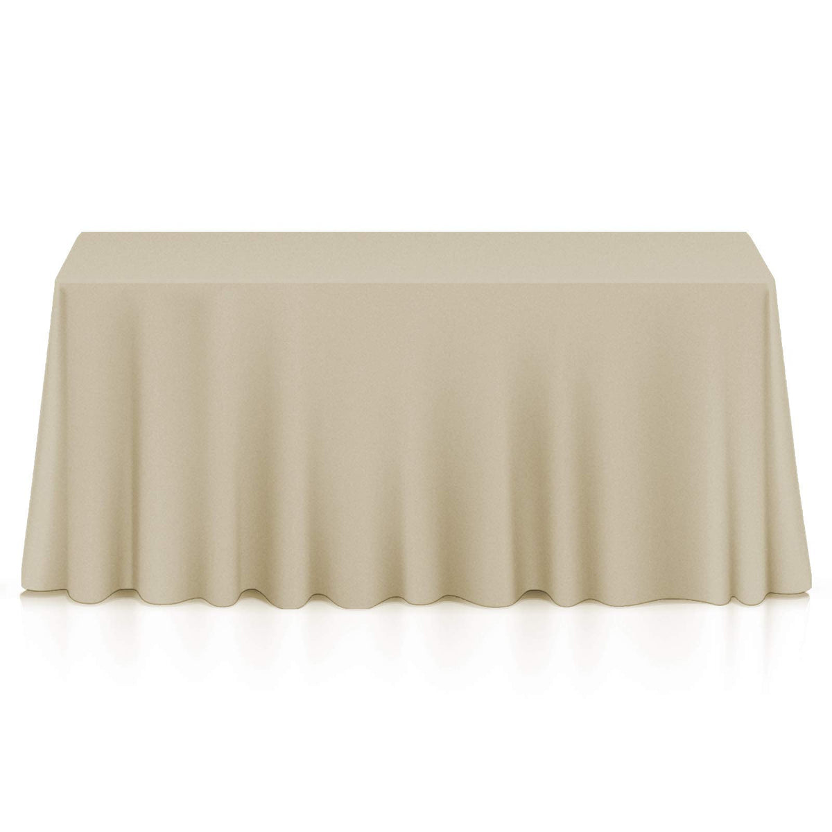 Lann'S Linens - 90 X 132 Premium Tablecloth For Wedding/Banquet/Restaurant - Rectangular Polyester Fabric Table Cloth - Beig