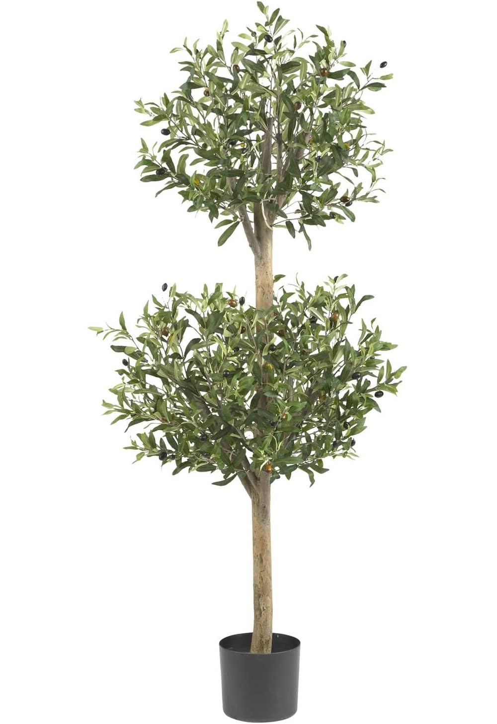 Nearly Natural 5309 Olive Double Topiary Silk Tree, 4.5-Feet, Green