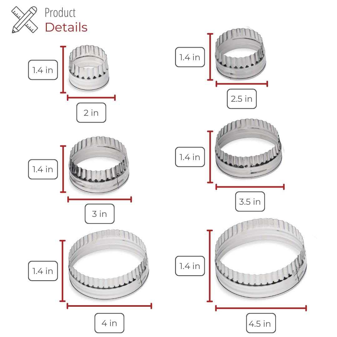 Husmait Stainless Steel Cookie Cutters - Set Of 5 Premium Kitchen Cookie Cutters For Baking Cookies, Donuts And Pastries (Cookie