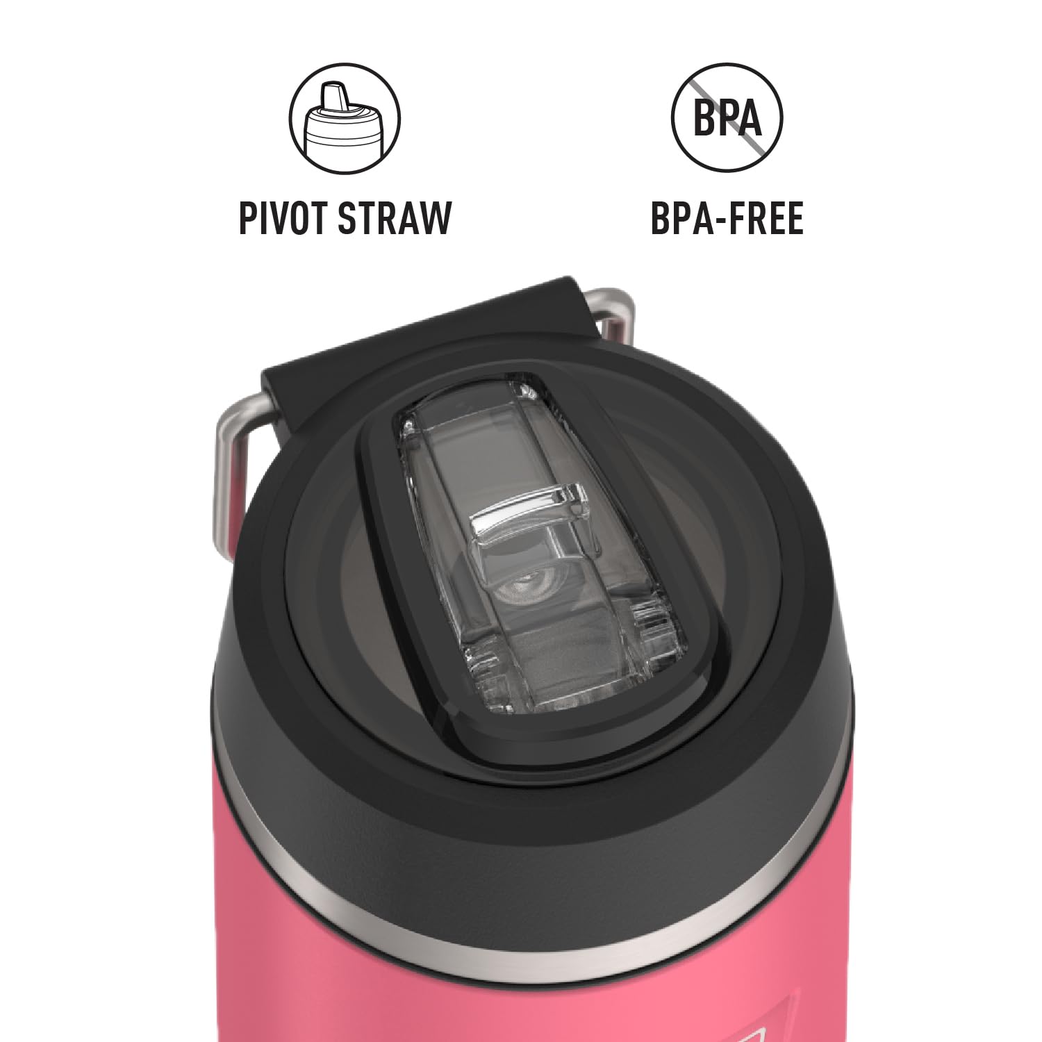 Thermos Icon Series Insulated Water Bottle With Straw Lid - 18 Ounce, Hot Pink - Stainless Steel Vacuum Insulated Water Bottle W