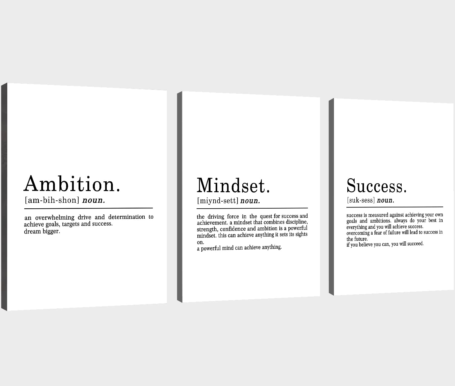 Inspirierendes Leinwandbild - Ephany Art - Mindset Zitate Drucke, Motivierende Wandkunst, Erfolg, Gerahmtes Unternehmer-Poster,