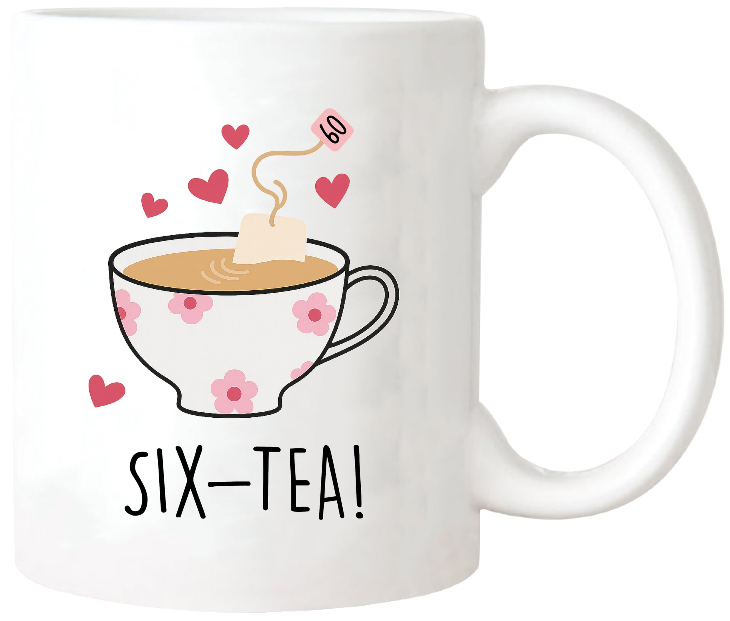 Yalocib SIXTEA 60th Birthday Mug, Humorous Gift for 60th Birthday Celebrations, 11oz Ceramic Coffee Mug/Tea Cup