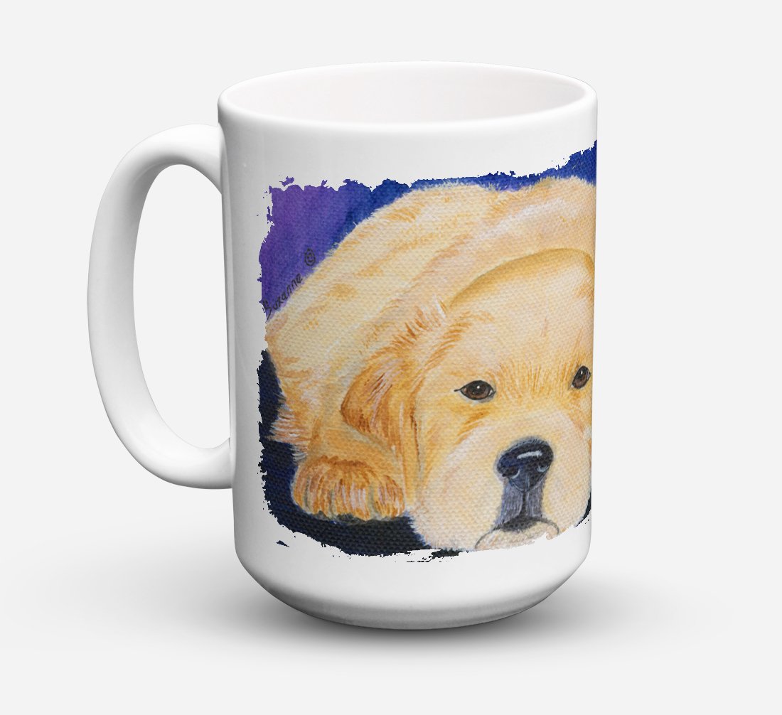 'Caroline's Treasures SS8212CM15 Golden Retriever Microwavable Ceramic Coffee Mug, 15 oz, Multicolor''
