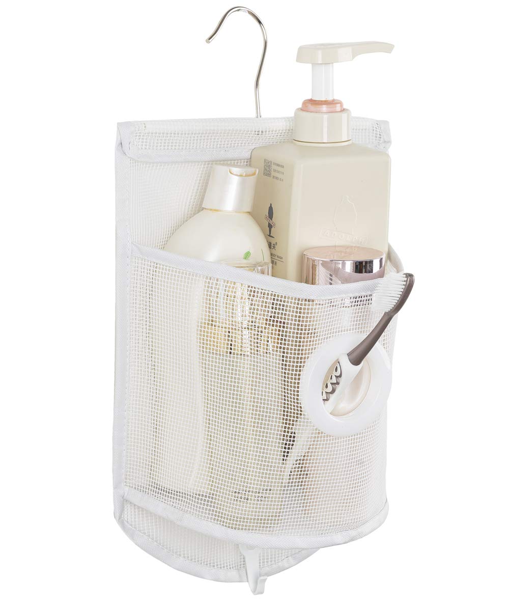 Alyer Small Hanging Mesh Shower Caddy,Series Toiletry And Bath Accessories Organizer (White)