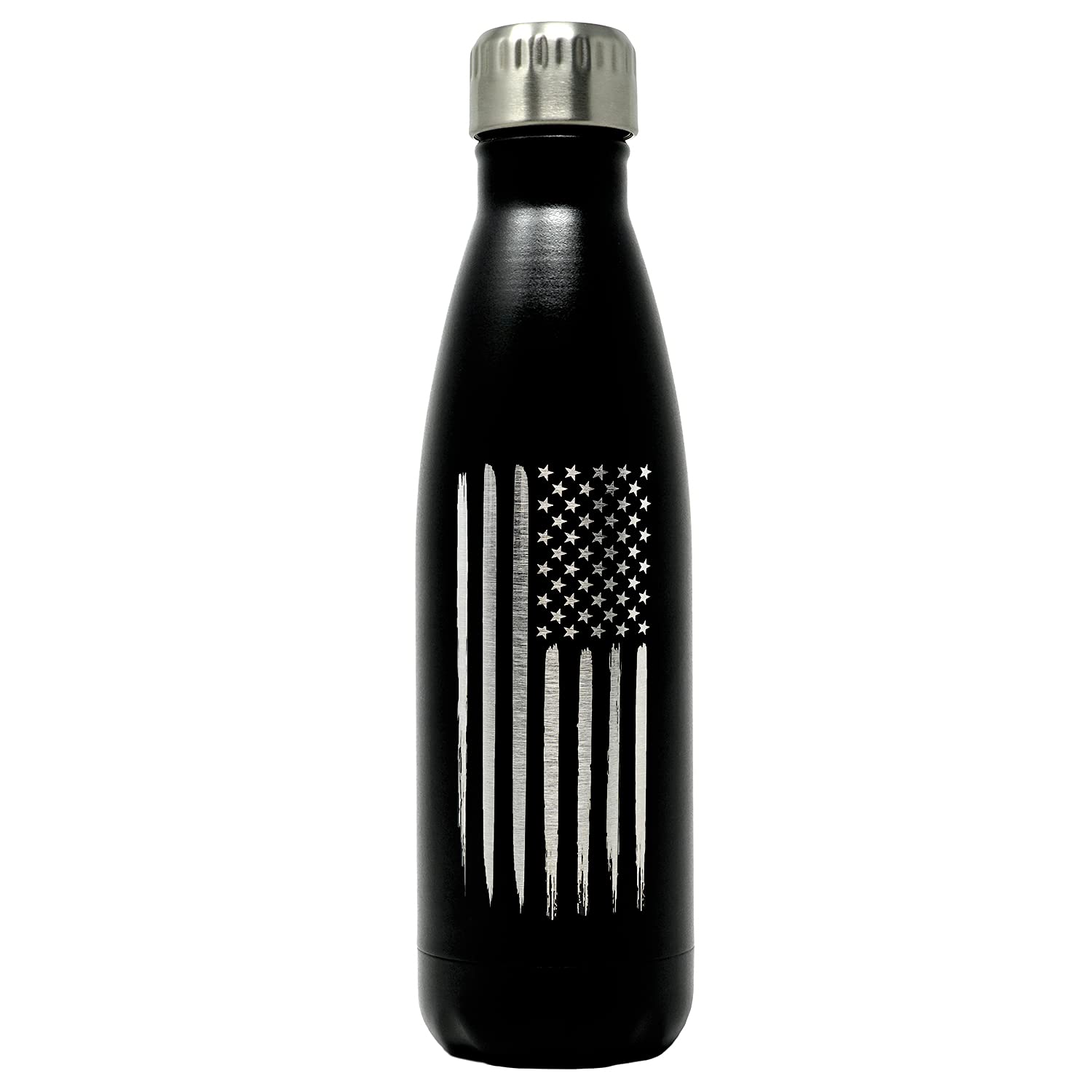 17Oz American Flag Double Wall Vacuum Insulated Stainless Steel Flag Water Bottle - Great For Gym Or Outdoor Sports Like Hiking