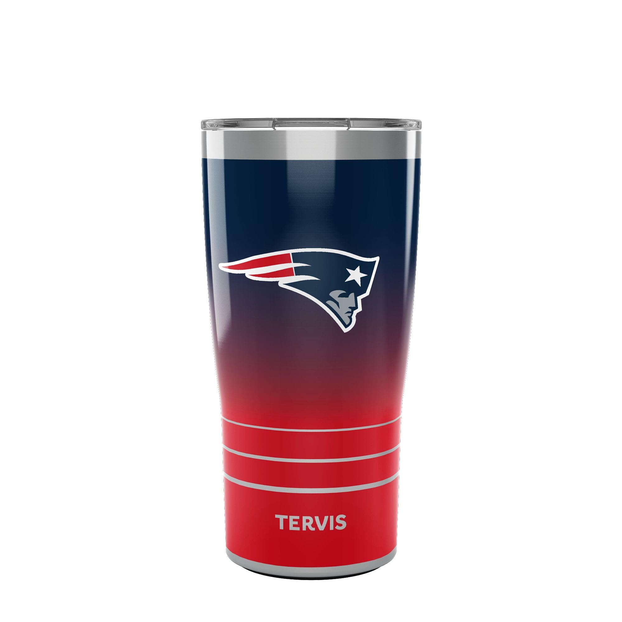 Tervis Traveler NFL New England Patriots  Ombre Triple Walled Insulated Tumbler Travel Cup Keeps Drinks Cold & Hot, 20oz, Stain