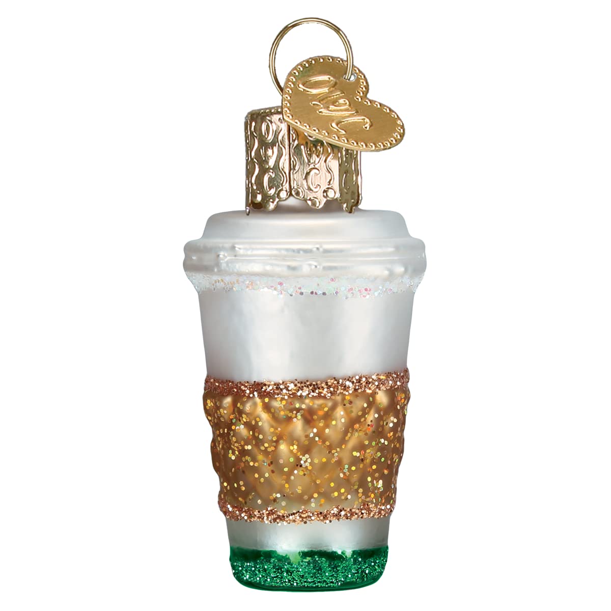 Old World Christmas Mini Coffee to Go Glass Blown Ornament for Christmas Tree, Handcrafted Holiday Decoration, Beverage Collecti