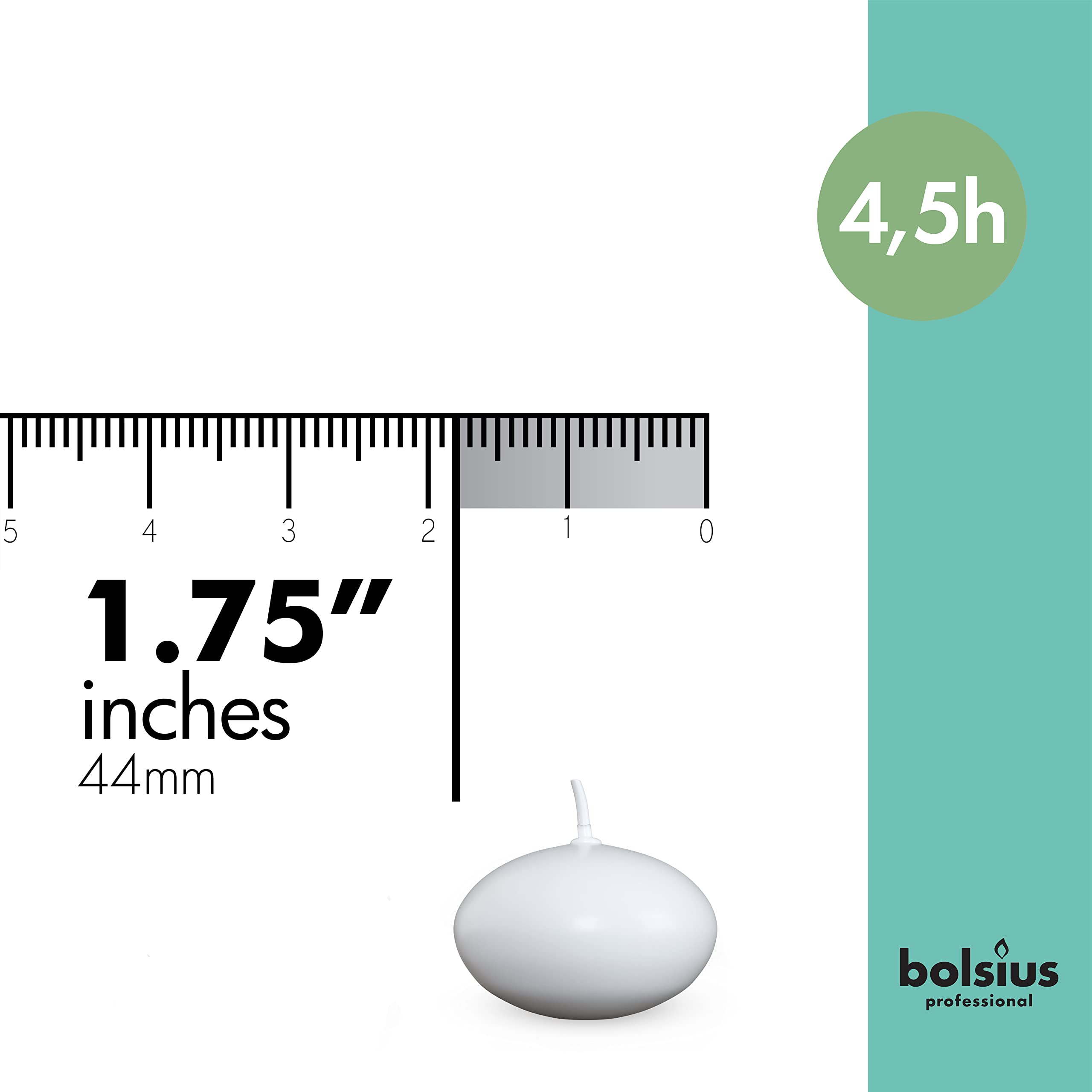 Bolsius White Floating candles 175 Inch - 20 Pack candle Set - 5+ Hours Burn Time - Premium European Quality - Smokeless & Dripless Smooth Flame - 100% cotton Wick - Beach  Wedding  & Party Accessory
